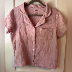 Born Pink Notched Collar Boxy Button Down